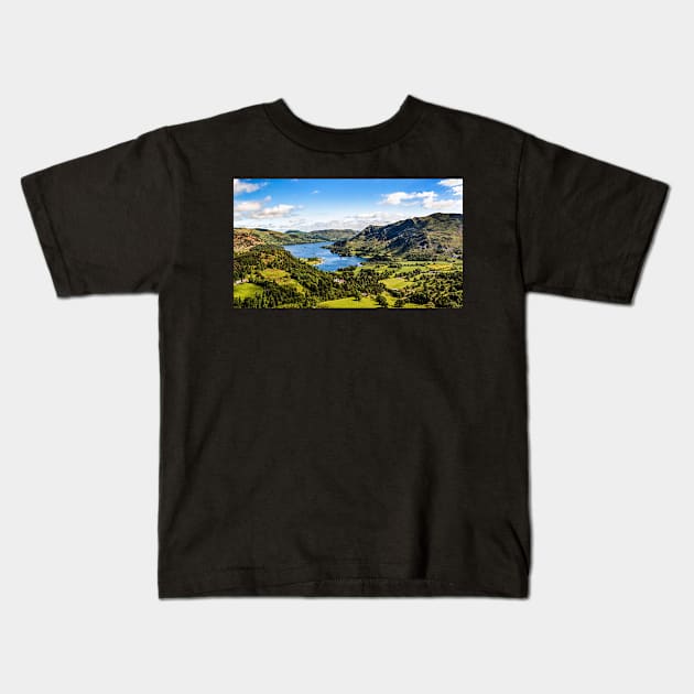 Lake Ullswater and Valley Kids T-Shirt by Reg-K-Atkinson